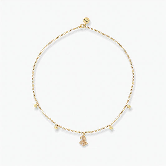 Collana Placcata Oro 18K - pendente Pupazzo di Neve