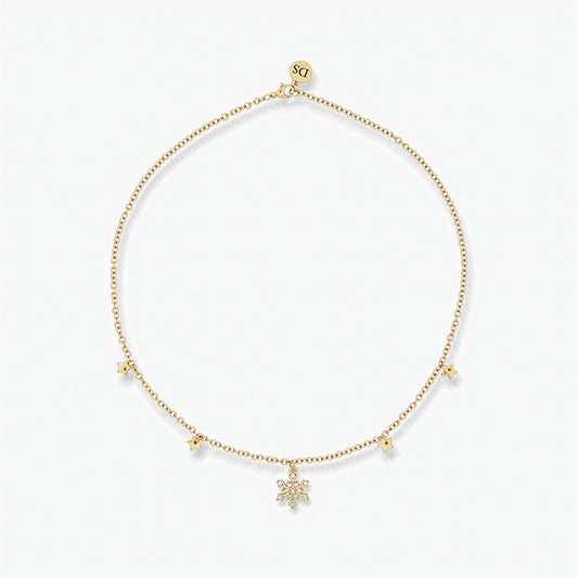 Collana Placcata Oro 18K - pendente Fiocco di Neve