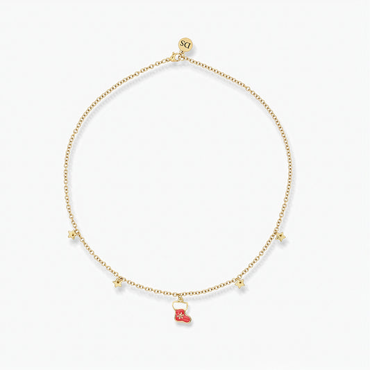 Collana Placcata in Oro 18K - pendente Calza di Natale