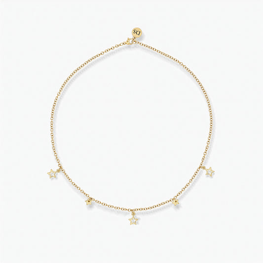 Collana Placcata Oro 18K - Charm Stelle di Natale