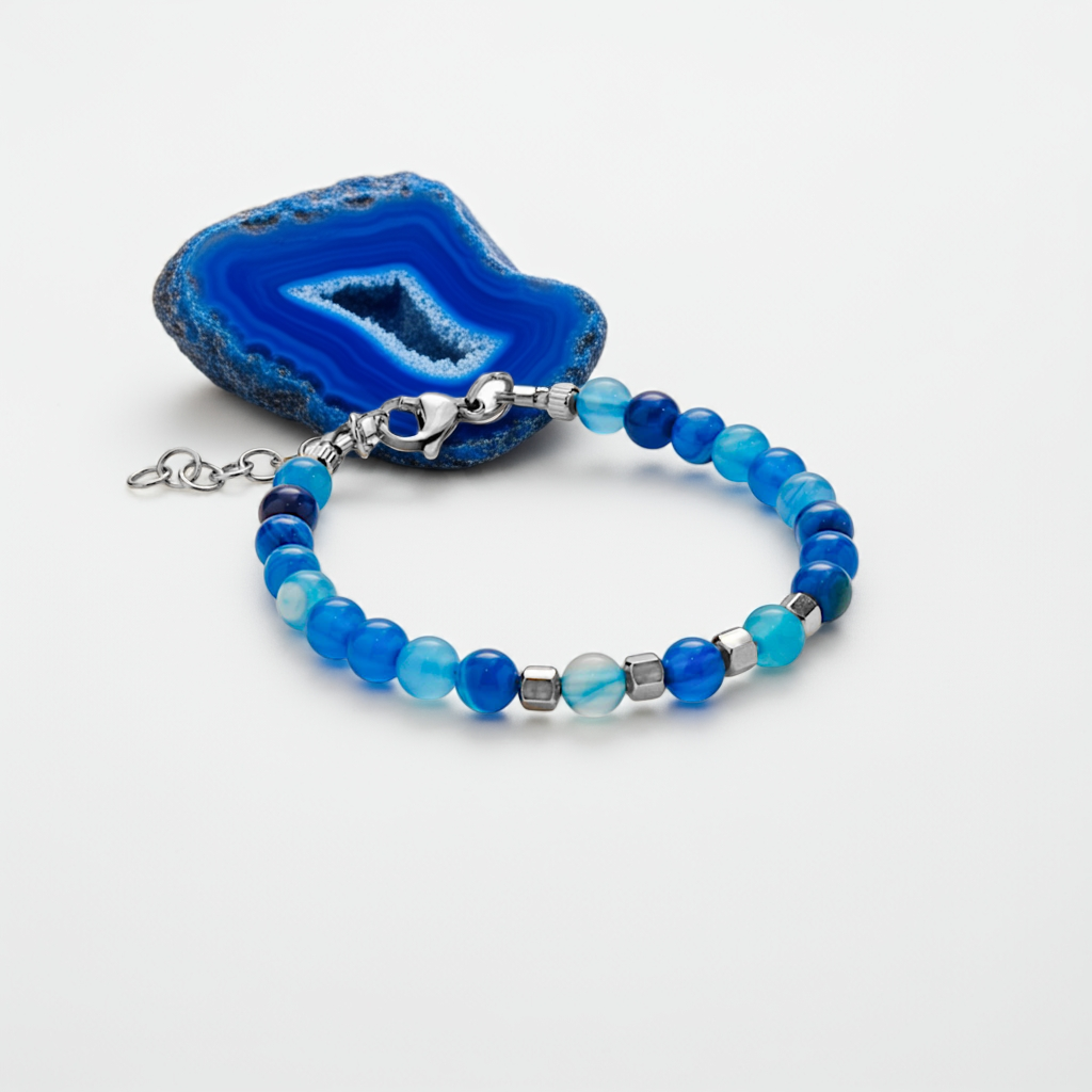 Bracciale in Agata Blu