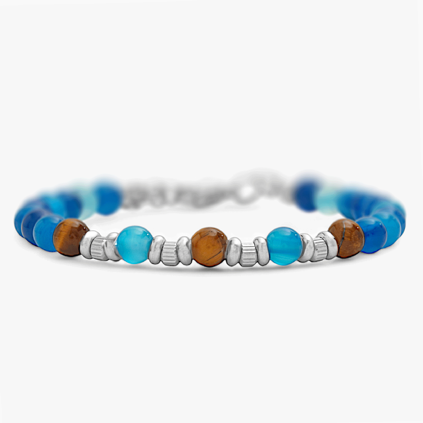 Blue Agate and Tiger's Eye Bracelet