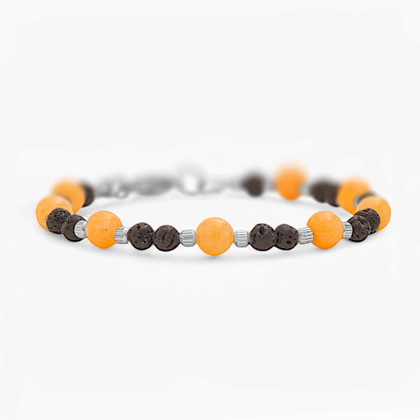 Bracciale in Agata Gialla e Pietra Lavica