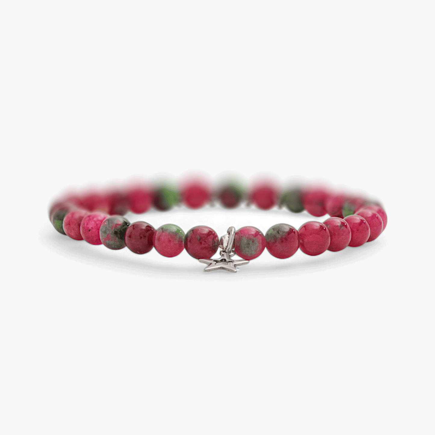 Bracciale Minimal in Giada Rubino con Charm Stella