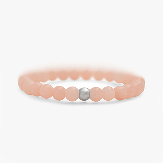 Bracciale Minimal elasticizzato in Giada Rosa Salmone