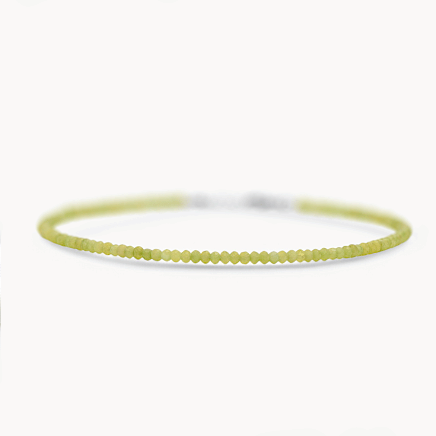Collana Minimal Girocollo in Giada Verde Sfaccettata