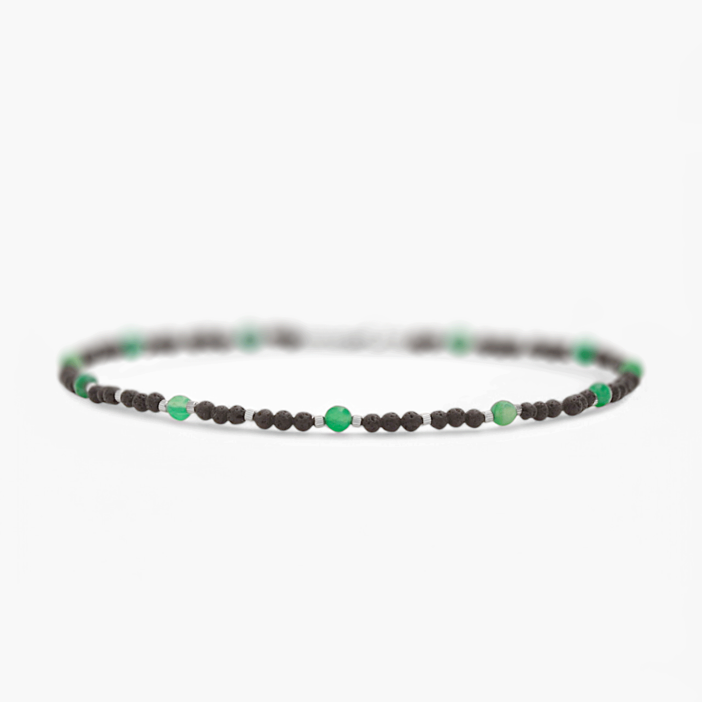 Collana in Pietra Lavica e Agata Verde