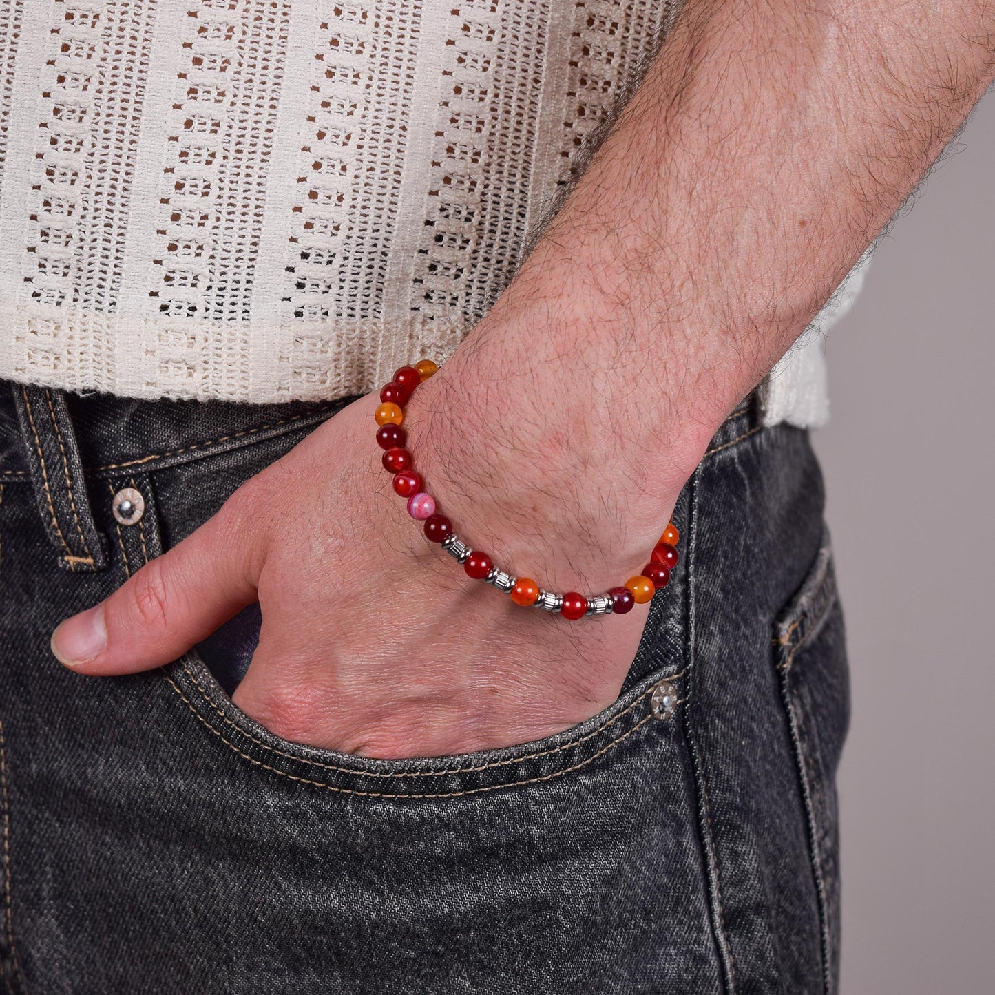 Bracciale in Agata Rossa