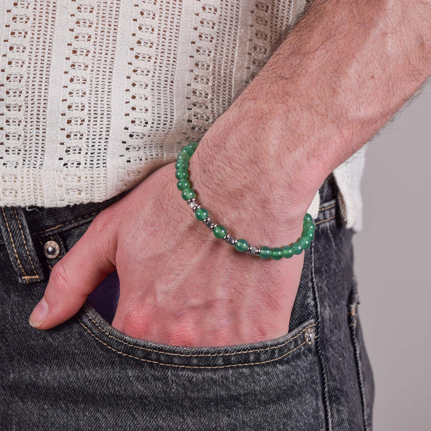 Bracciale in Agata Verde