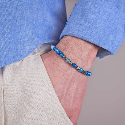 Bracciale in Agata Blu