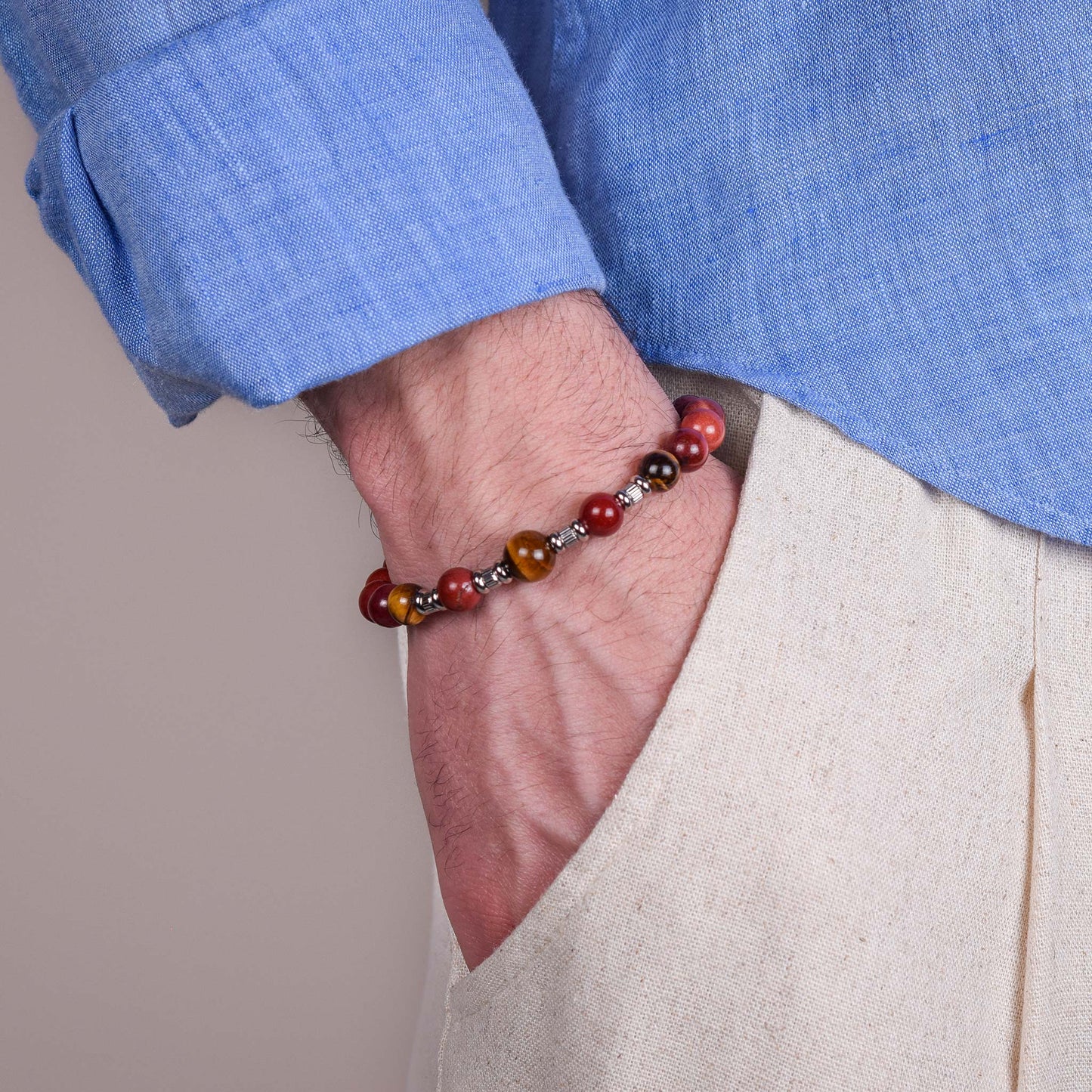 Bracciale in Occhio di Tigre e Mookaite