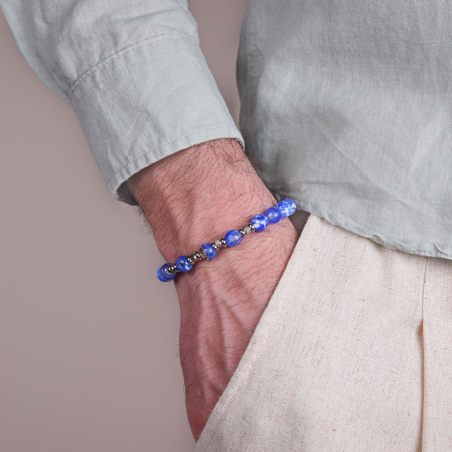 Bracciale in Agata Ghiaccio