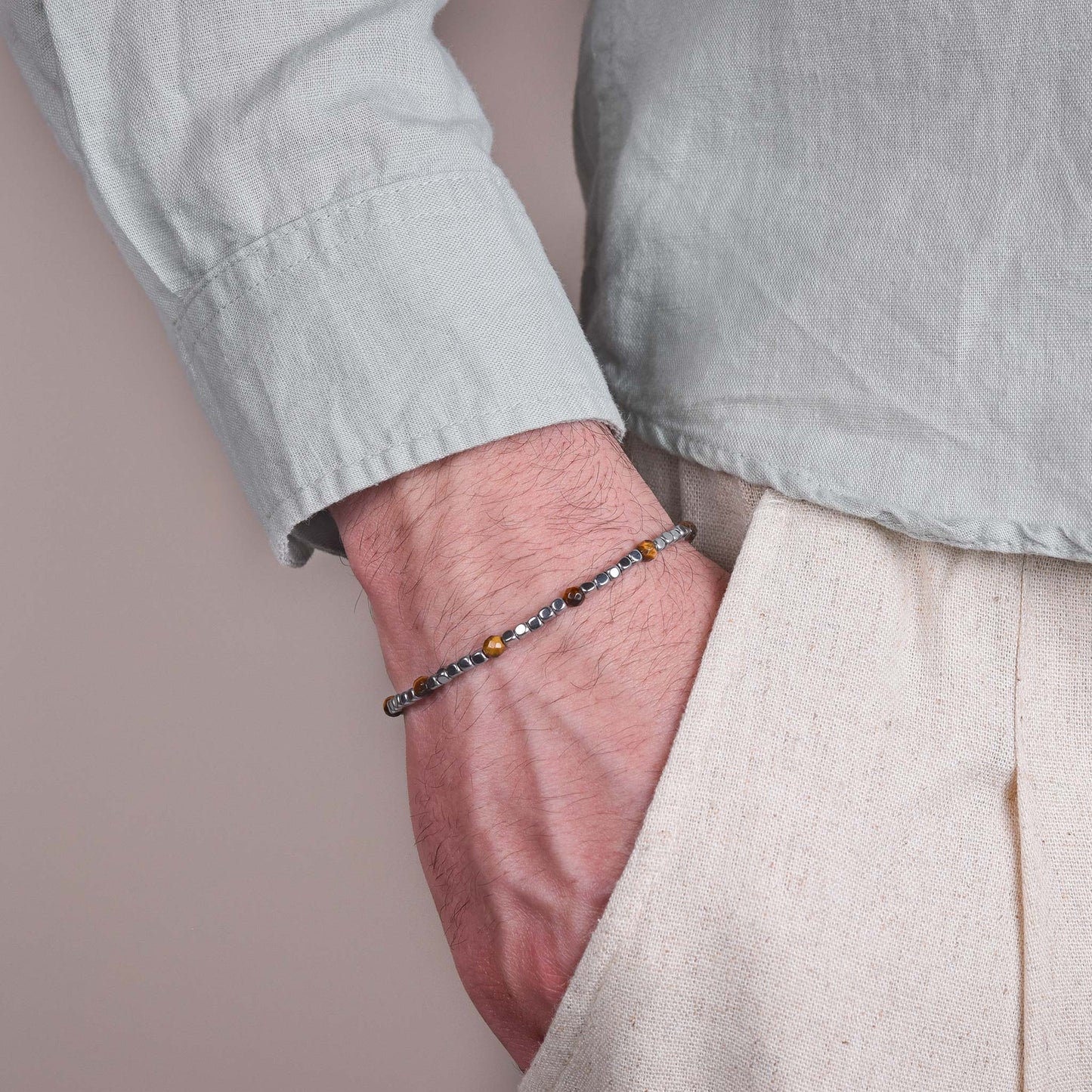 Bracciale in Ematite e Occhio di Tigre