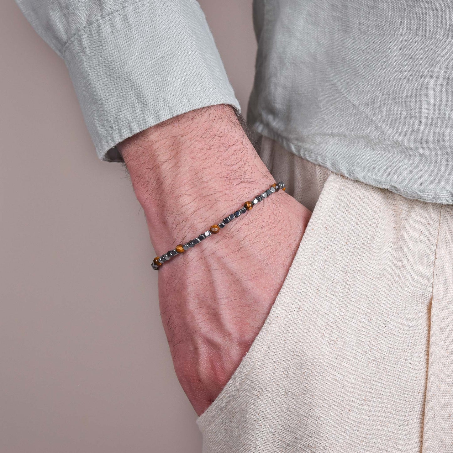 Bracciale in Ematite e Occhio di Tigre V2