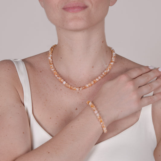 Minimal Amber Citrine Quartz Bracelet
