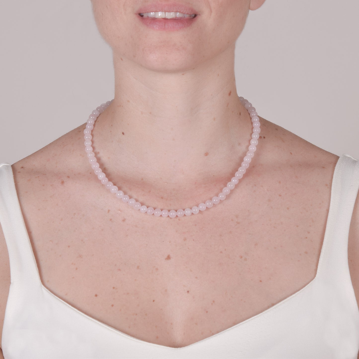 Collana Minimal Girocollo in Giada Rosa Chiaro