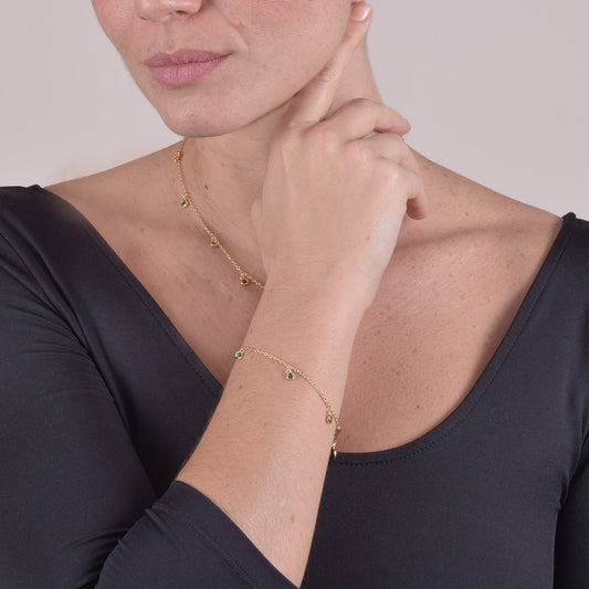 Bracciale Oro con Zirconi Verdi