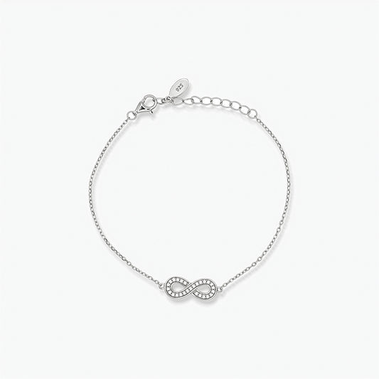 Bracciale Donna in Argento 925 con Charm Infinito e Zirconi