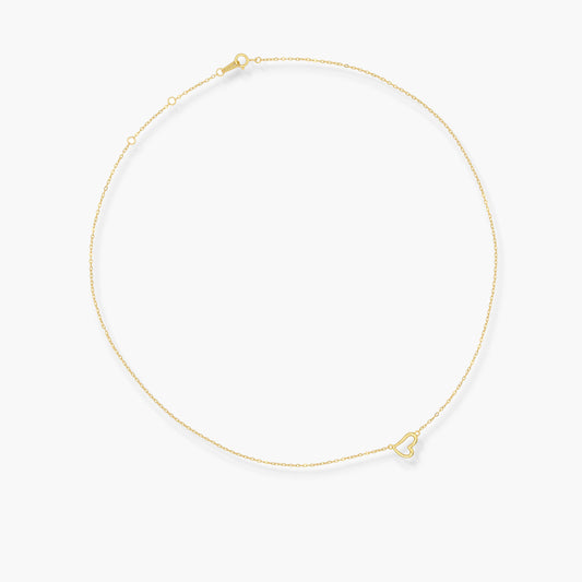 Collana in Argento Sterling 925 Placcata Oro con Charm Cuore