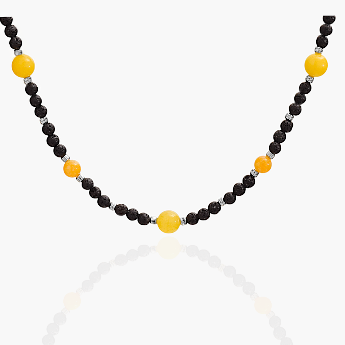 Collana in Pietra Lavica e Agata Gialla