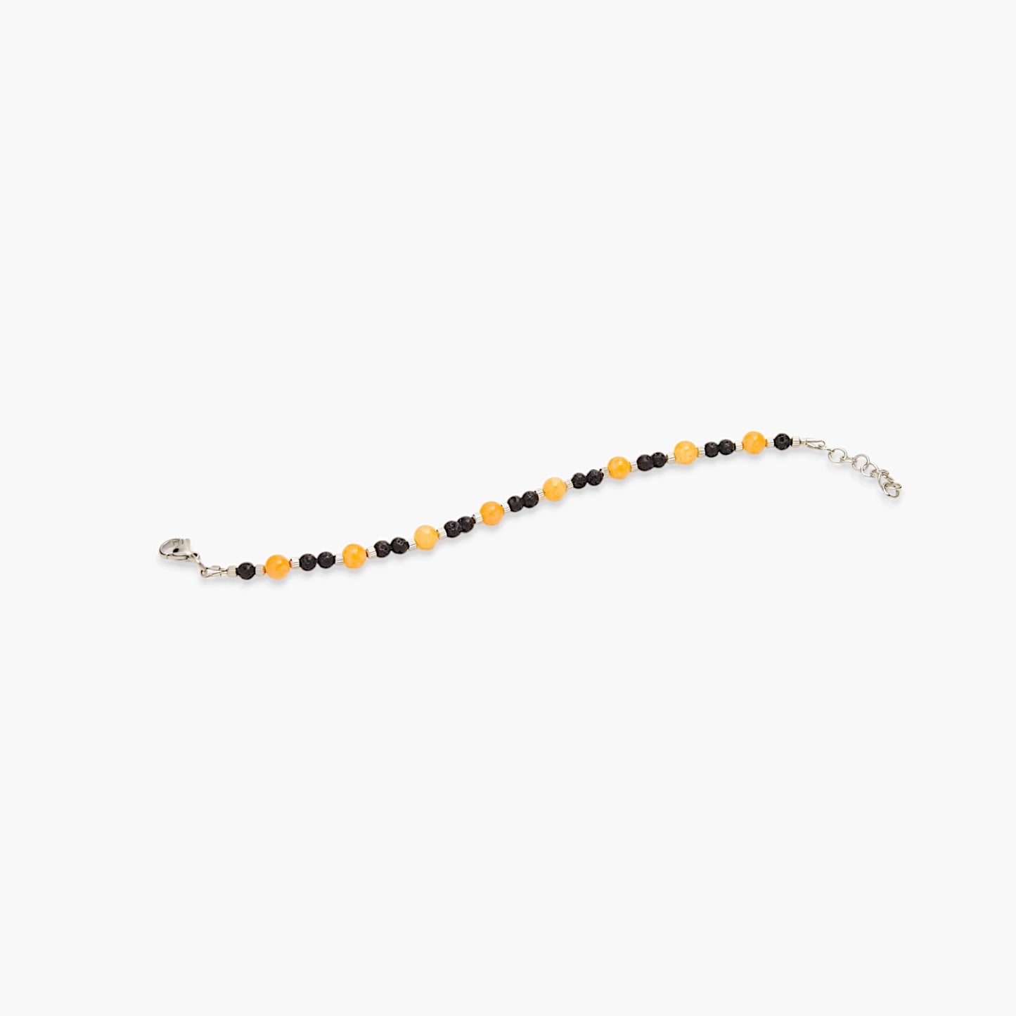Bracciale in Agata Gialla e Pietra Lavica