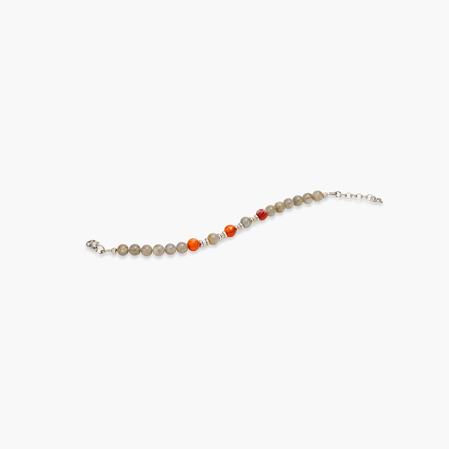 Bracciale in Labradorite e Agata Rosso Fuoco
