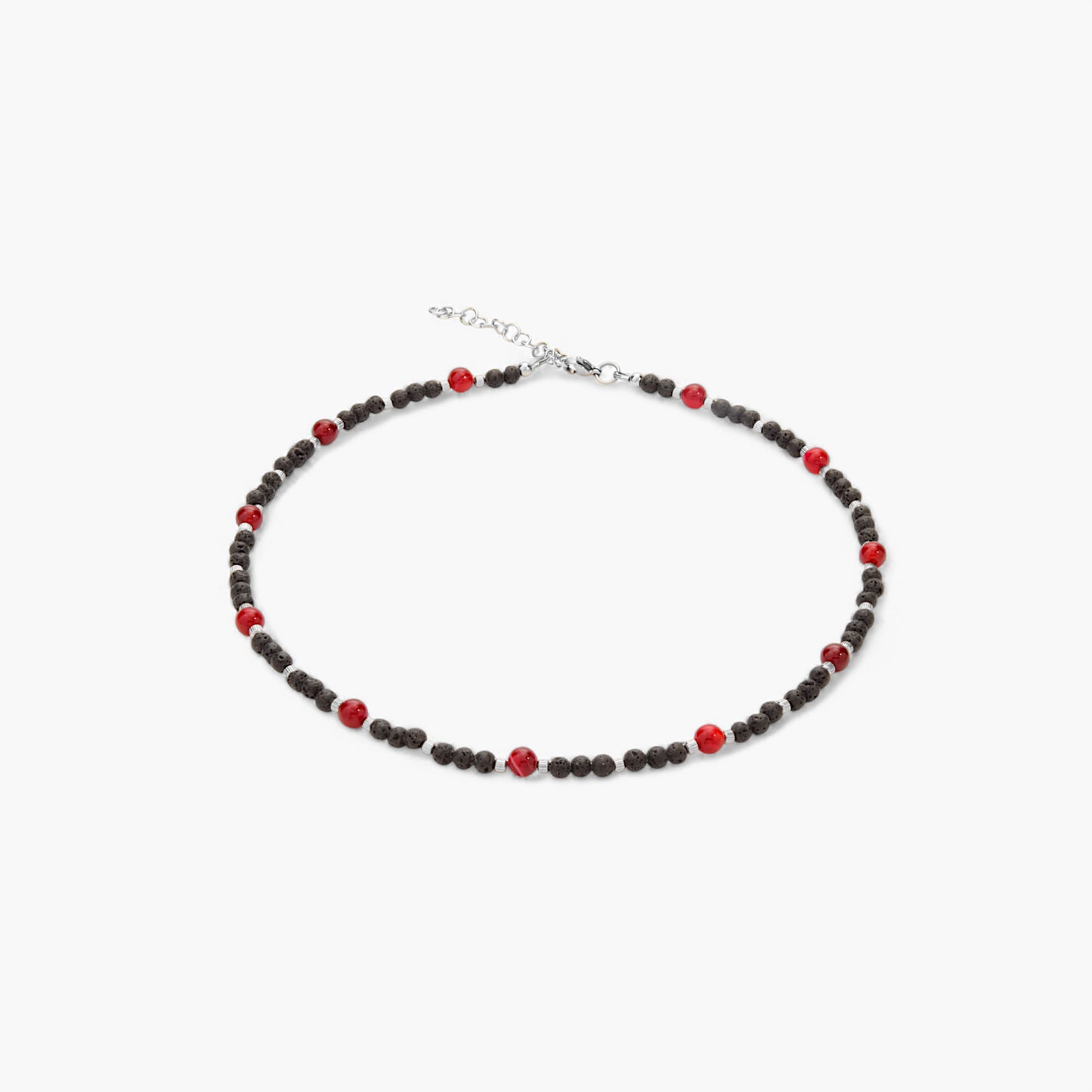 Collana in Pietra Lavica e Agata Rossa