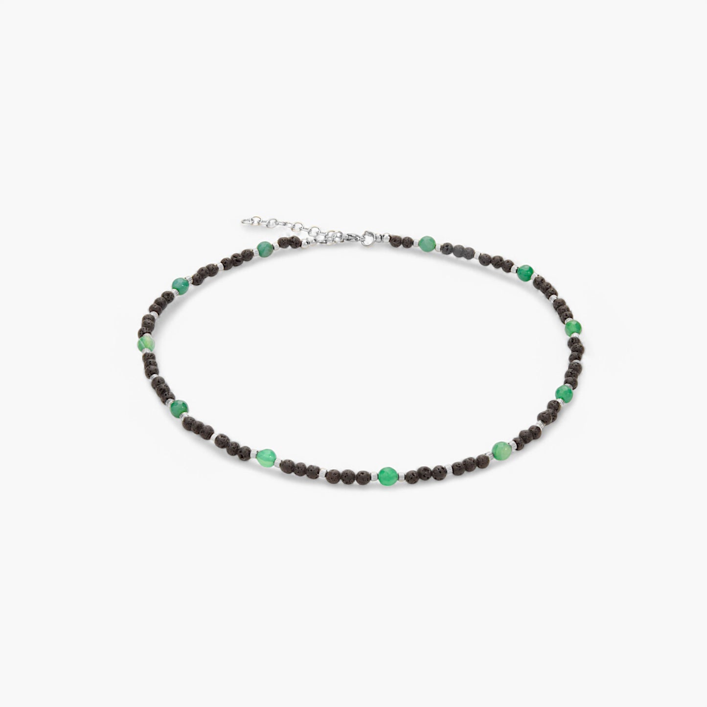 Collana in Pietra Lavica e Agata Verde