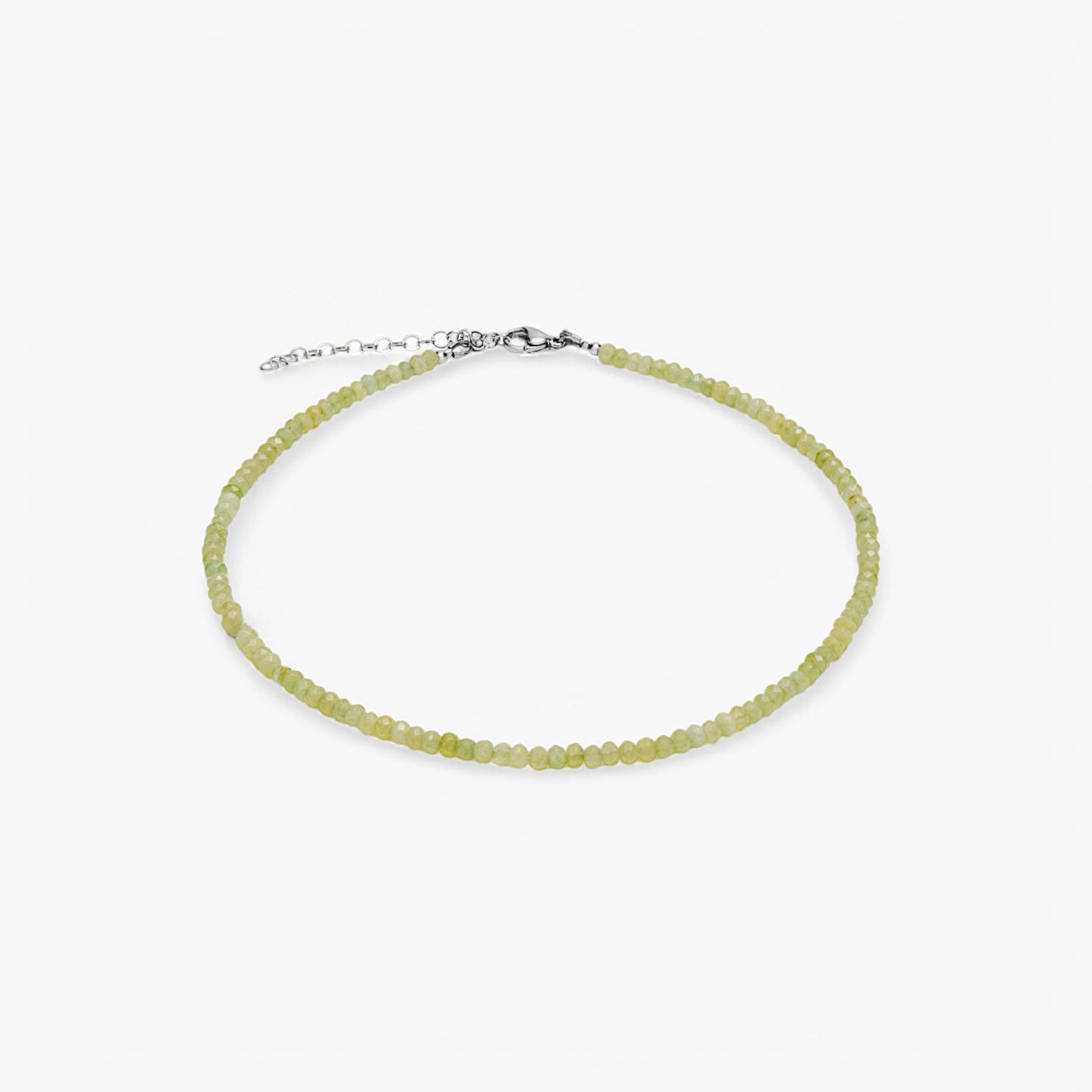 Collana Minimal Girocollo in Giada Verde Sfaccettata