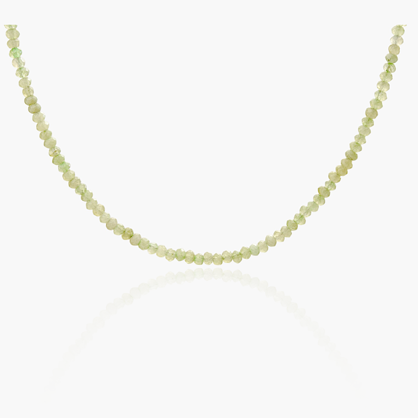 Collana Minimal Girocollo in Giada Verde Sfaccettata