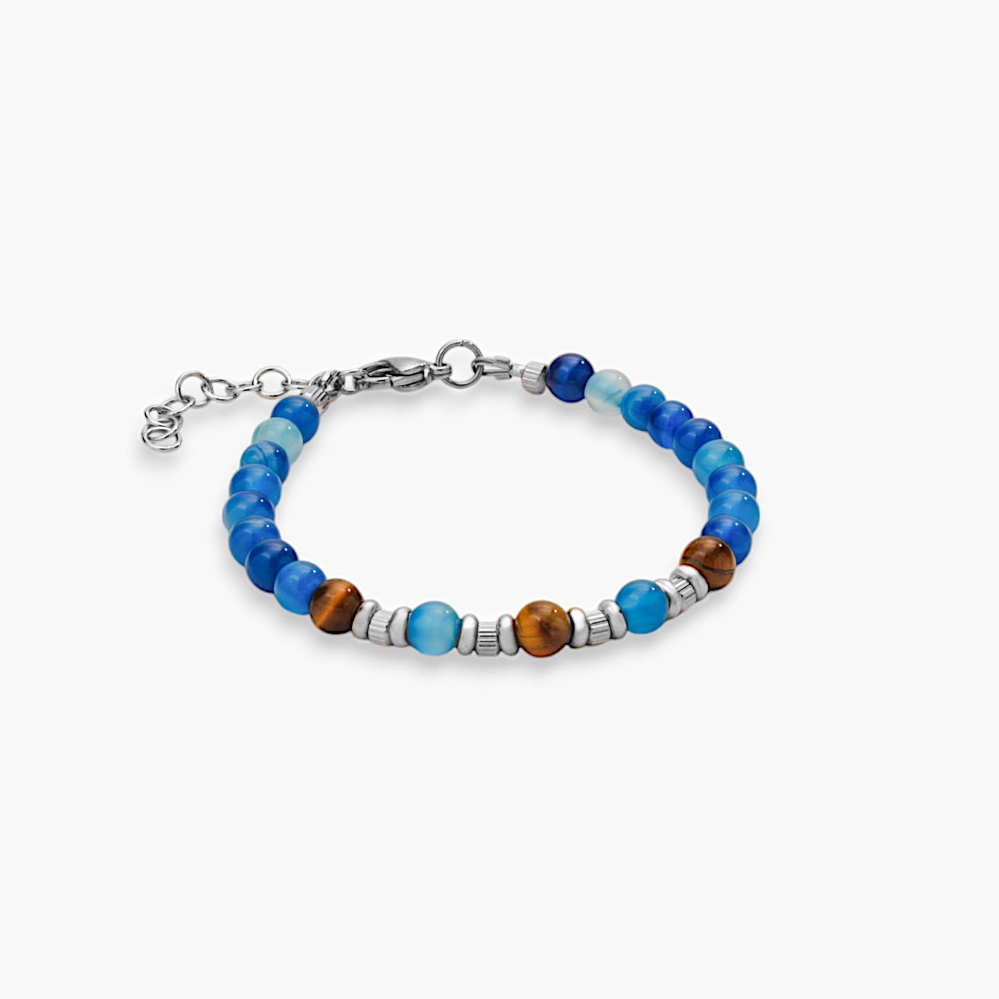 Blue Agate and Tiger's Eye Bracelet
