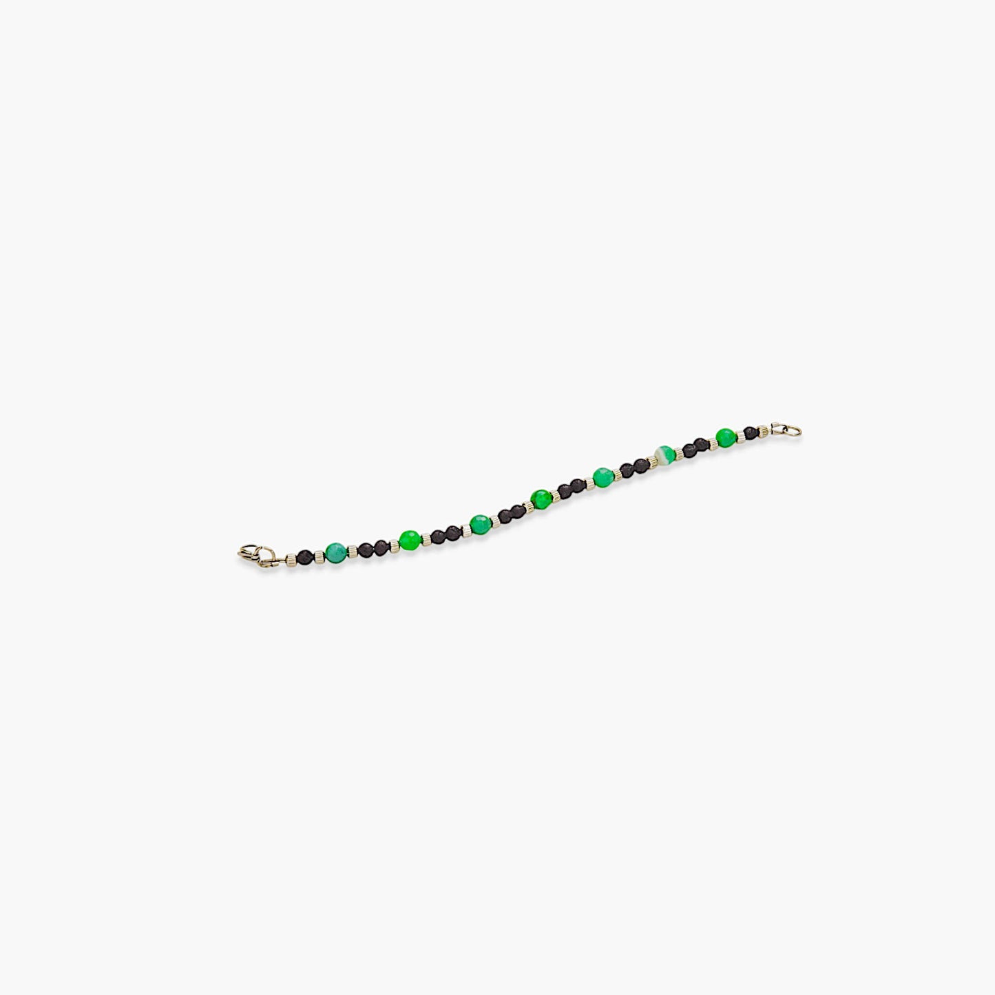 Bracciale in Agata Verde e Pietra Lavica