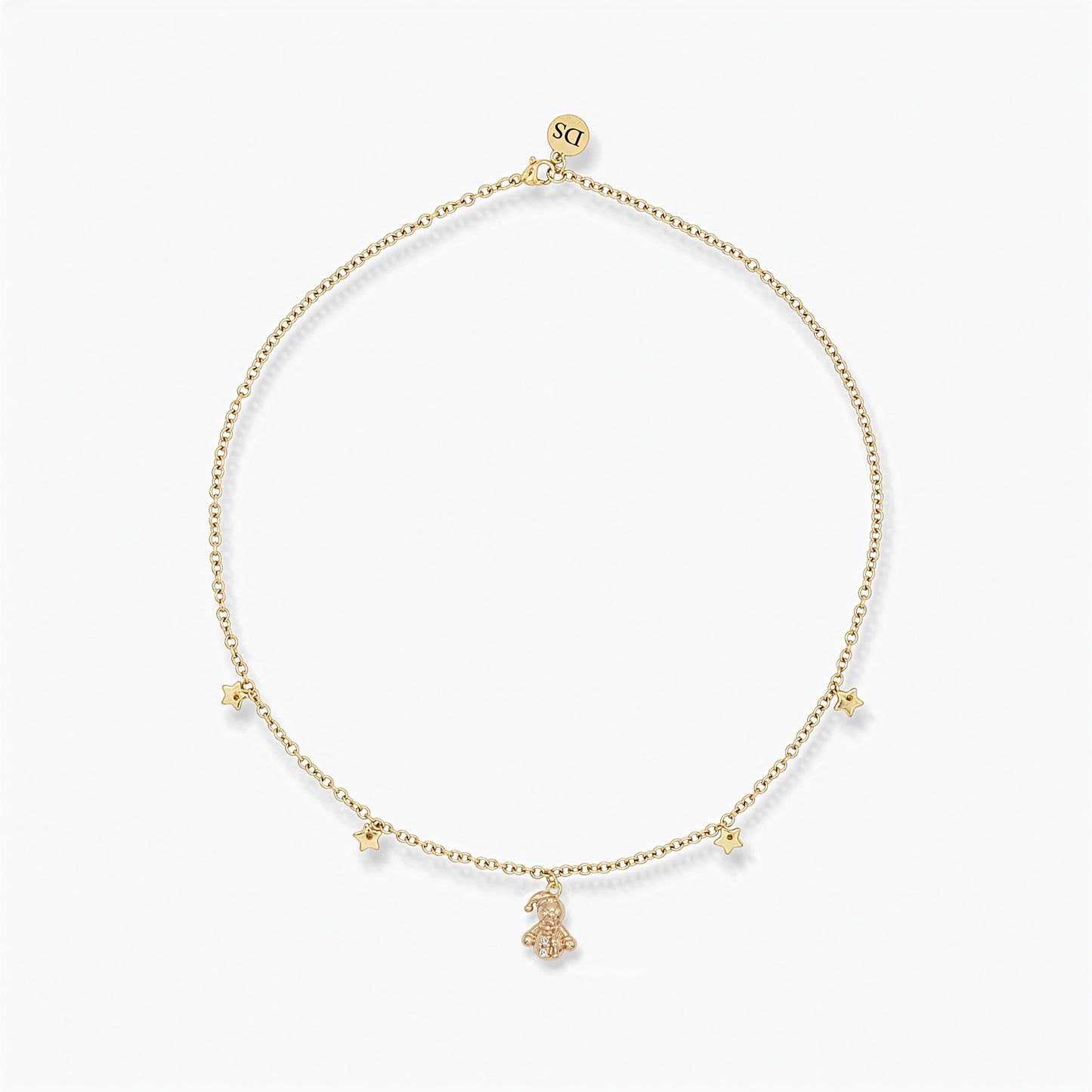 18K Gold Plated Necklace - Snowman Pendant