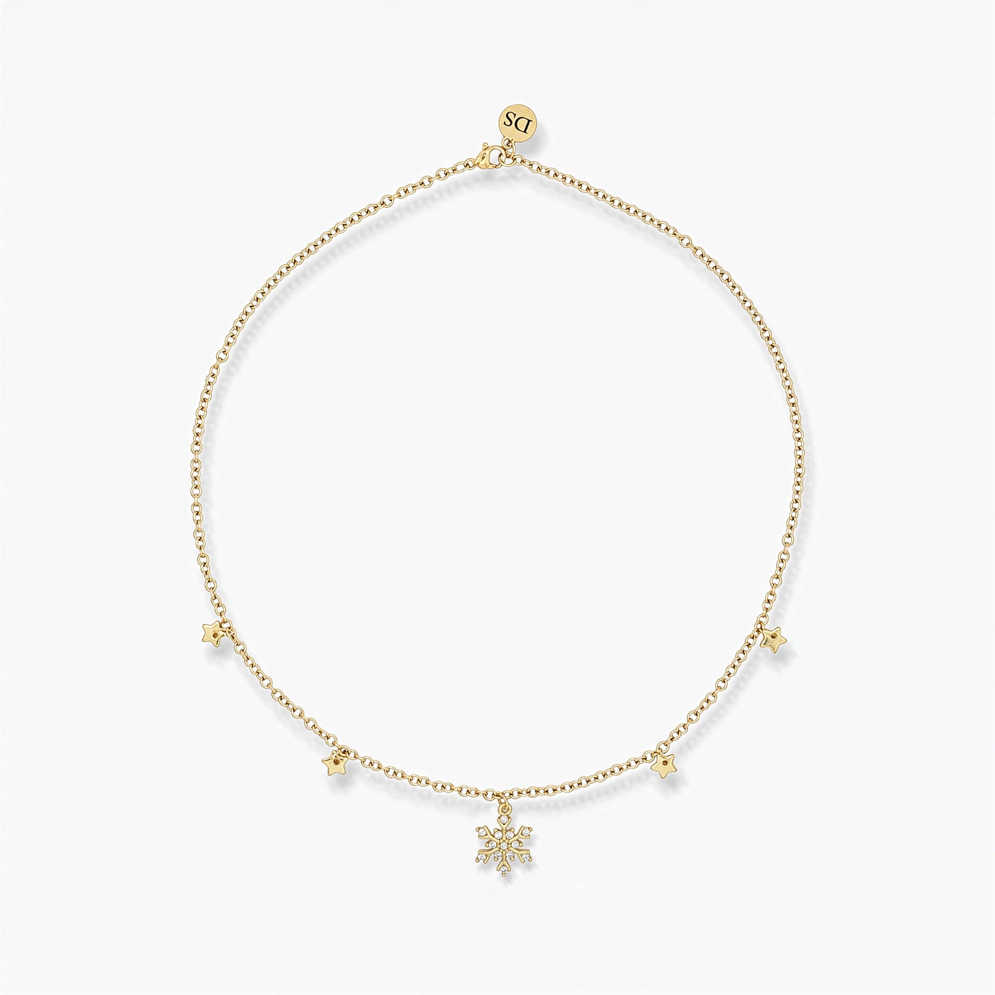 18K Gold Plated Necklace - Snowflake Pendant