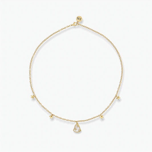 Collana Placcata Oro 18K - pendente Madreperla e Campana