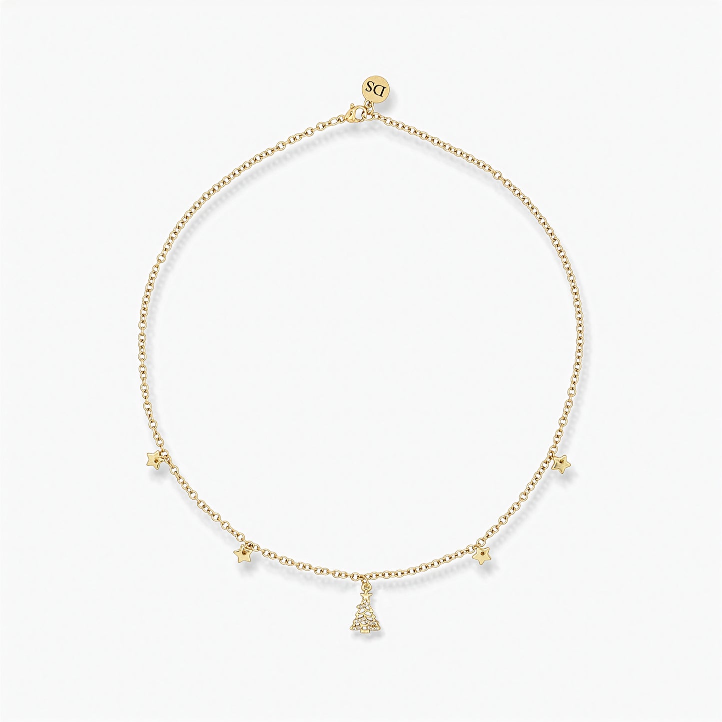 18K Gold Plated Necklace - Christmas Tree Pendant