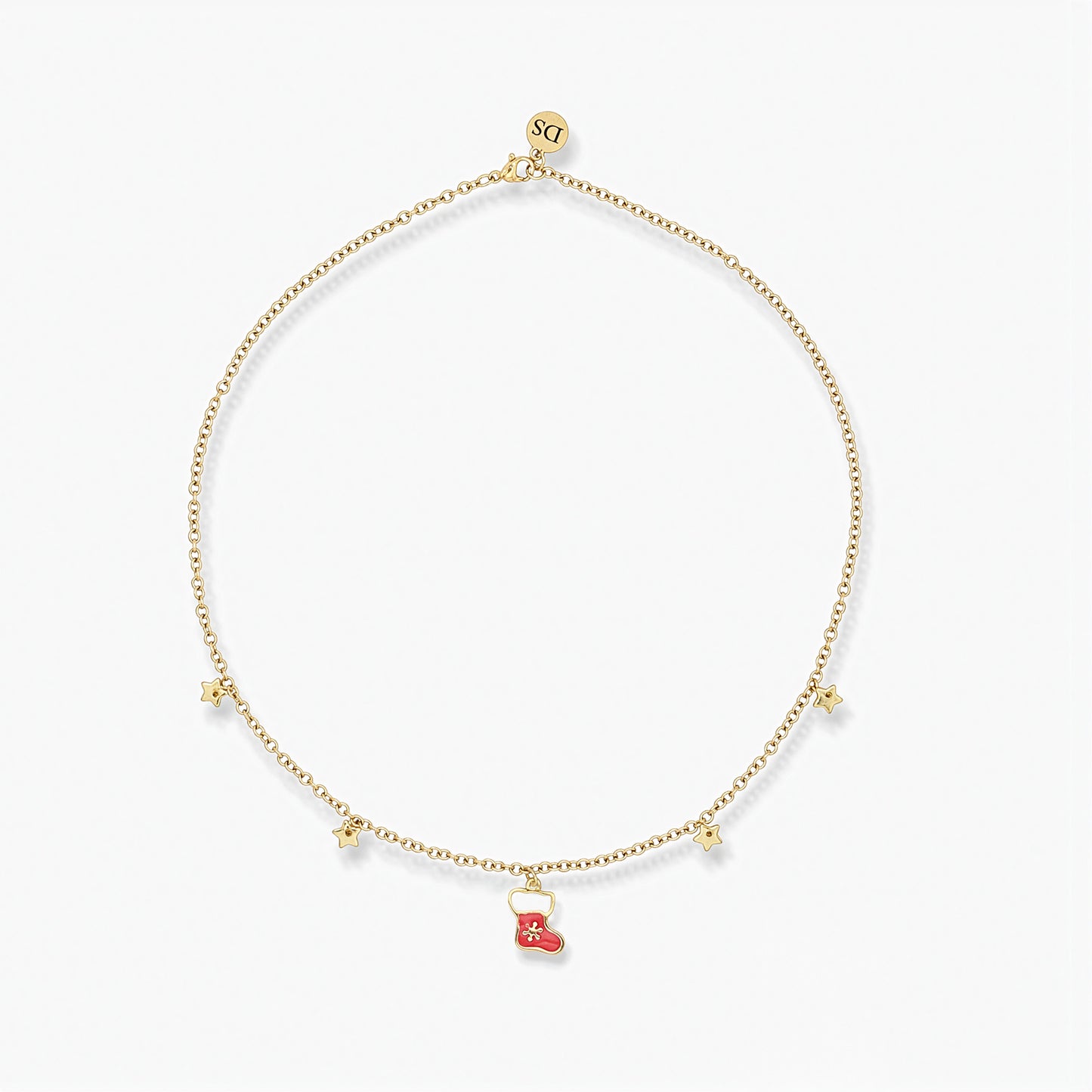 18K Gold Plated Necklace - Christmas Stocking Pendant