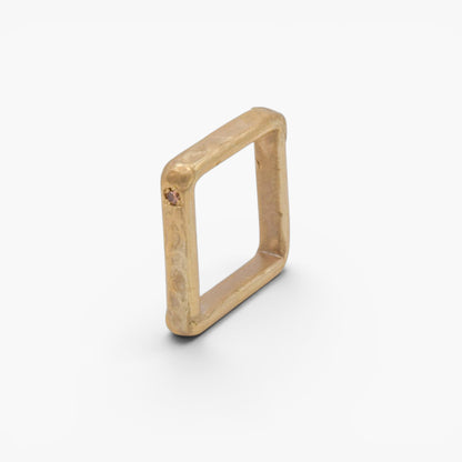 Anello Polygon - Cube con Zircone Fumè
