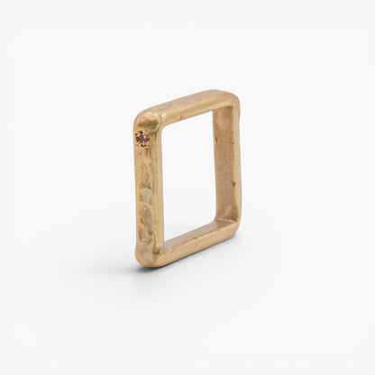 Anello Polygon - Cube con Zircone Fumè