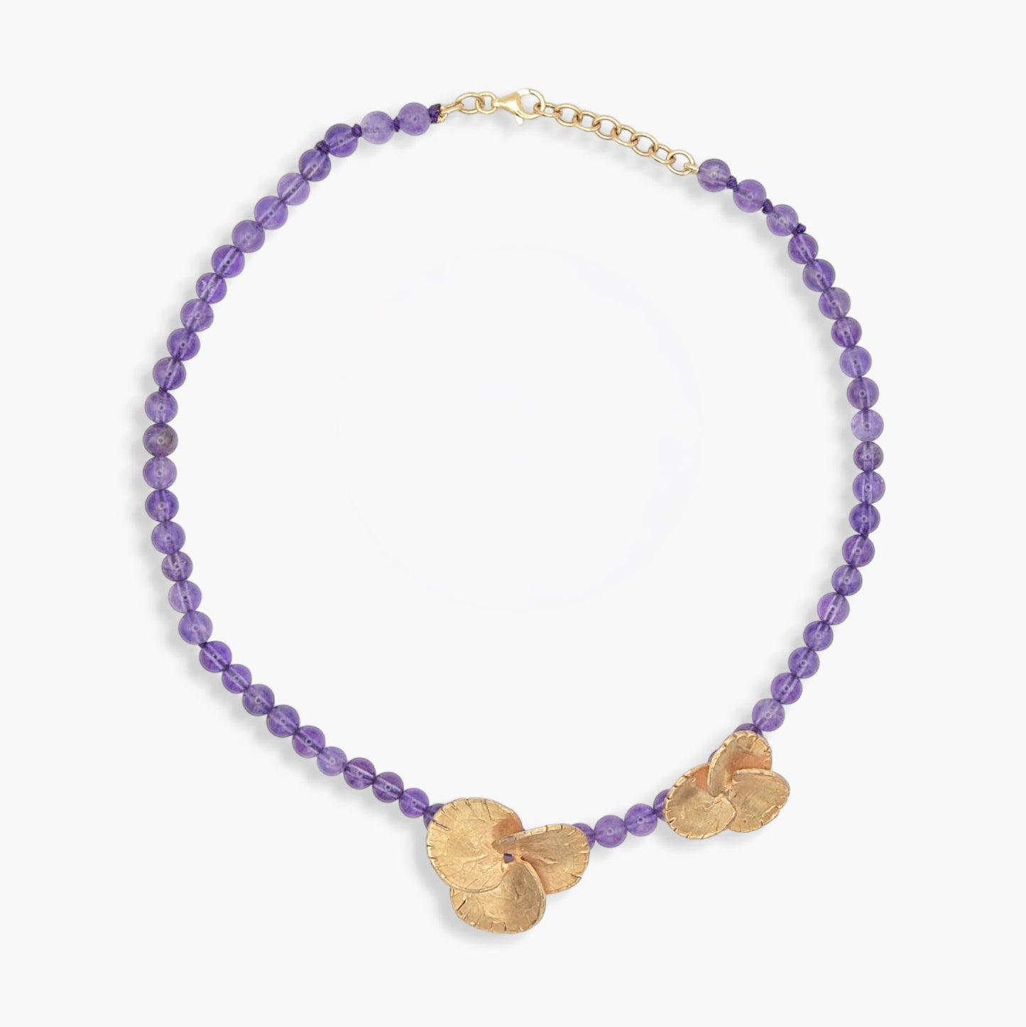 Collana Flower - Girocollo in Bronzo e Ametista