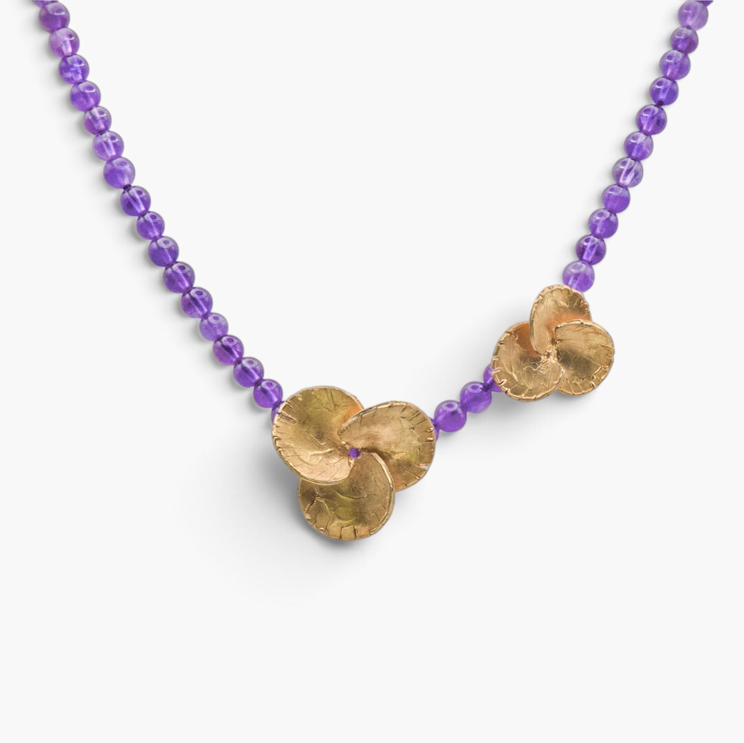 Collana Flower - Girocollo in Bronzo e Ametista