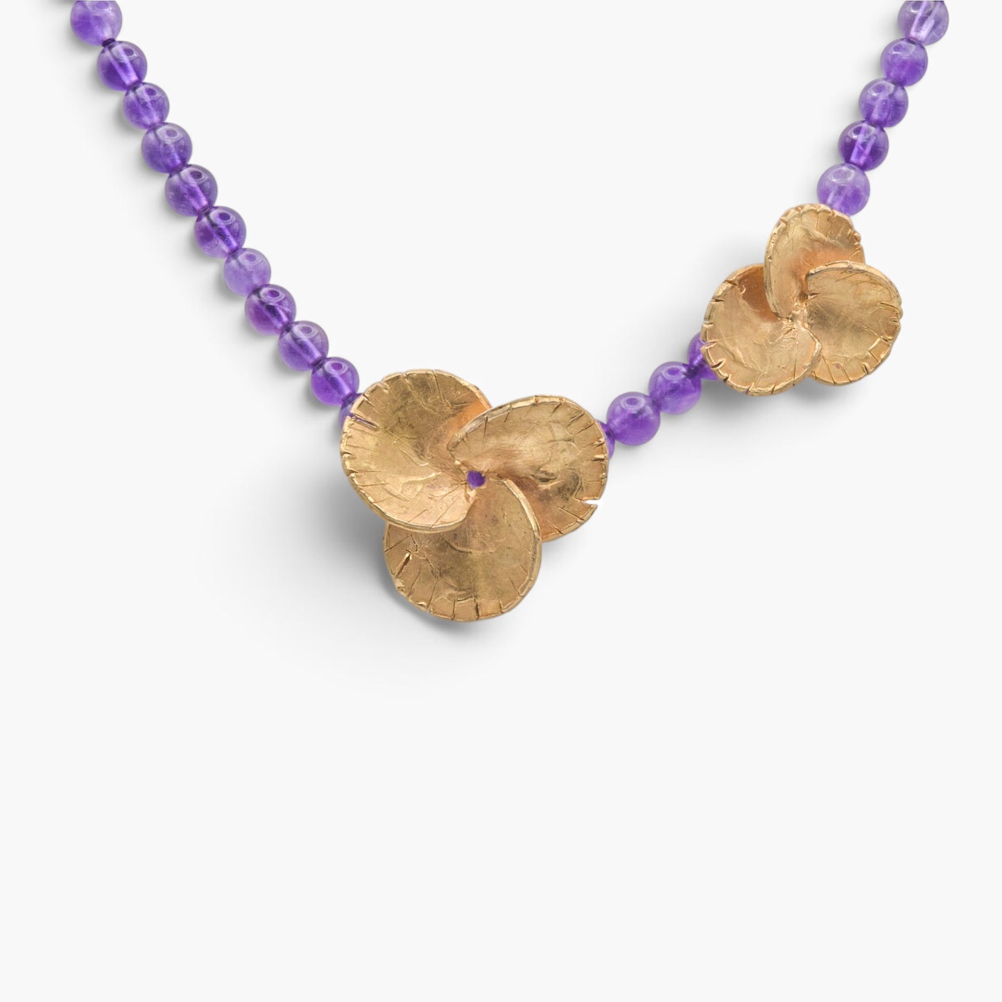 Collana Flower - Girocollo in Bronzo e Ametista