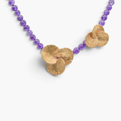 Collana Flower - Girocollo in Bronzo e Ametista