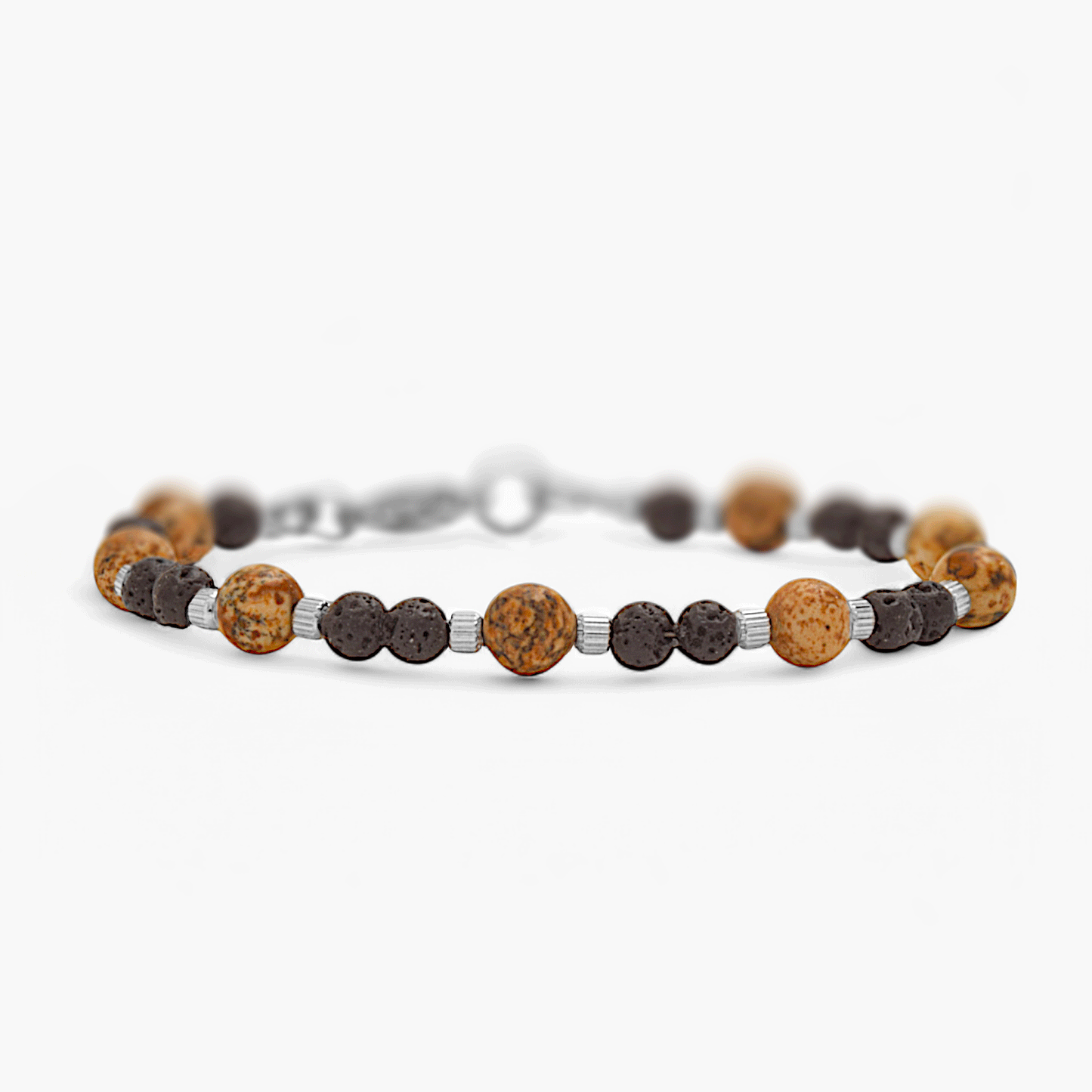 Bracciale in Pietra Paesina e Pietra Lavica