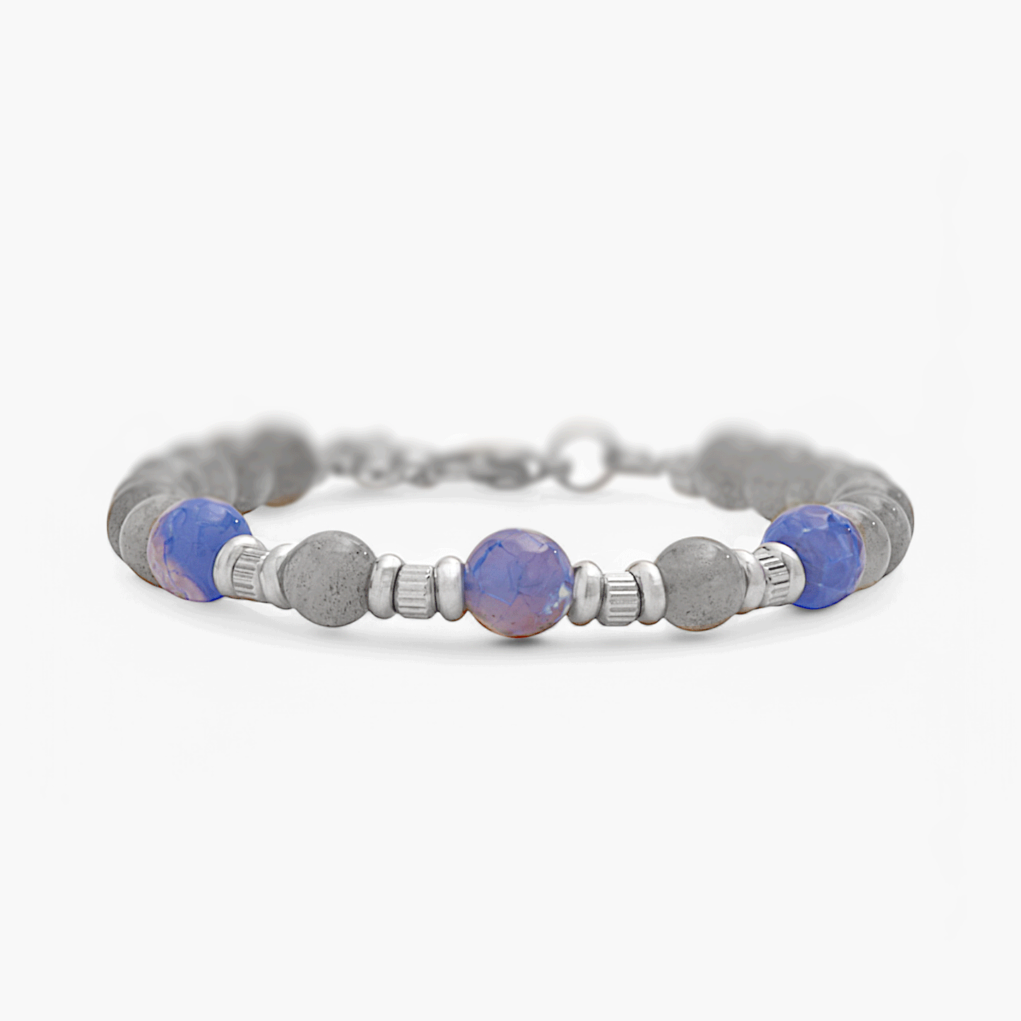 Bracciale in Labradorite e Agata Ghiaccio