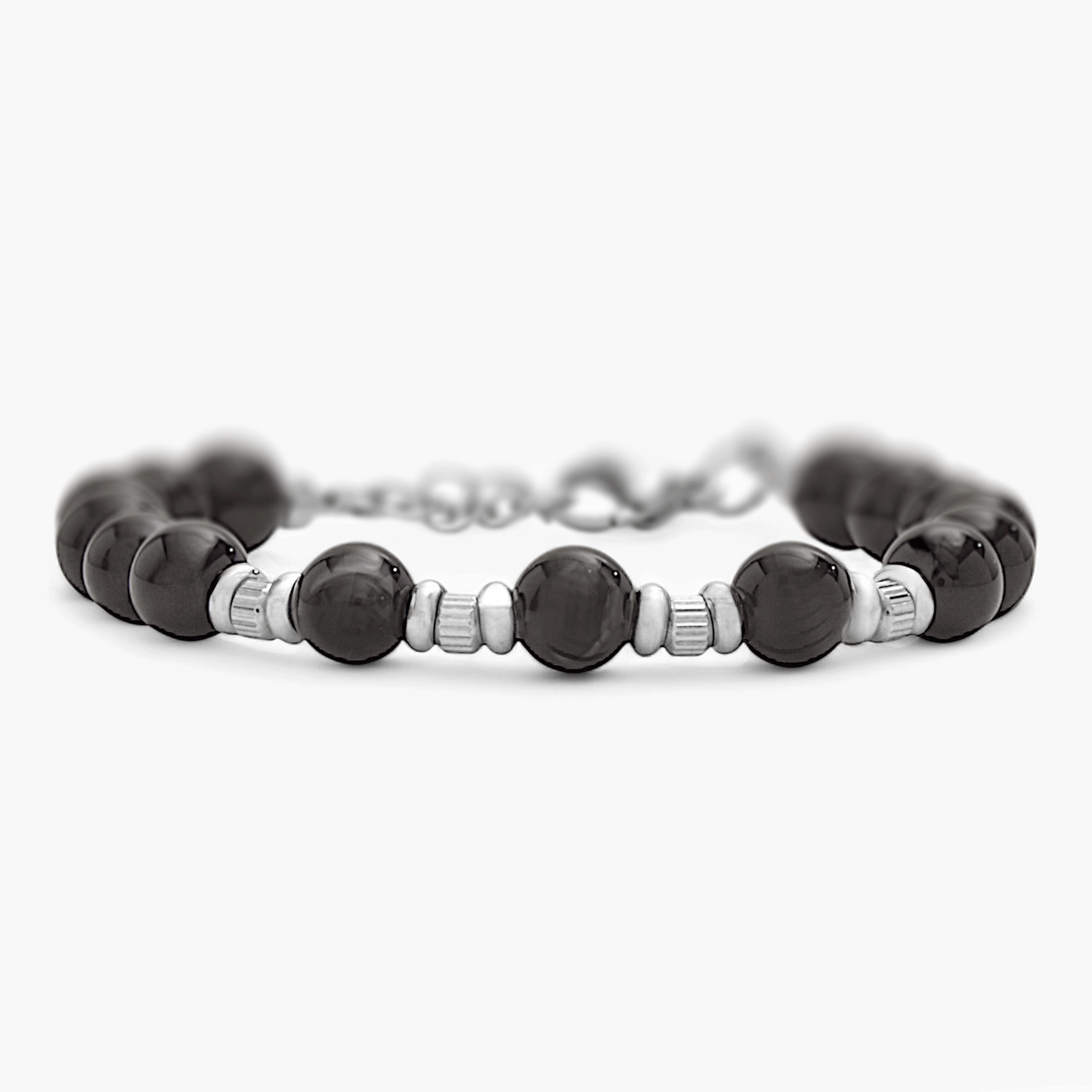 Bracciale in Onice Nero Lucido 8mm