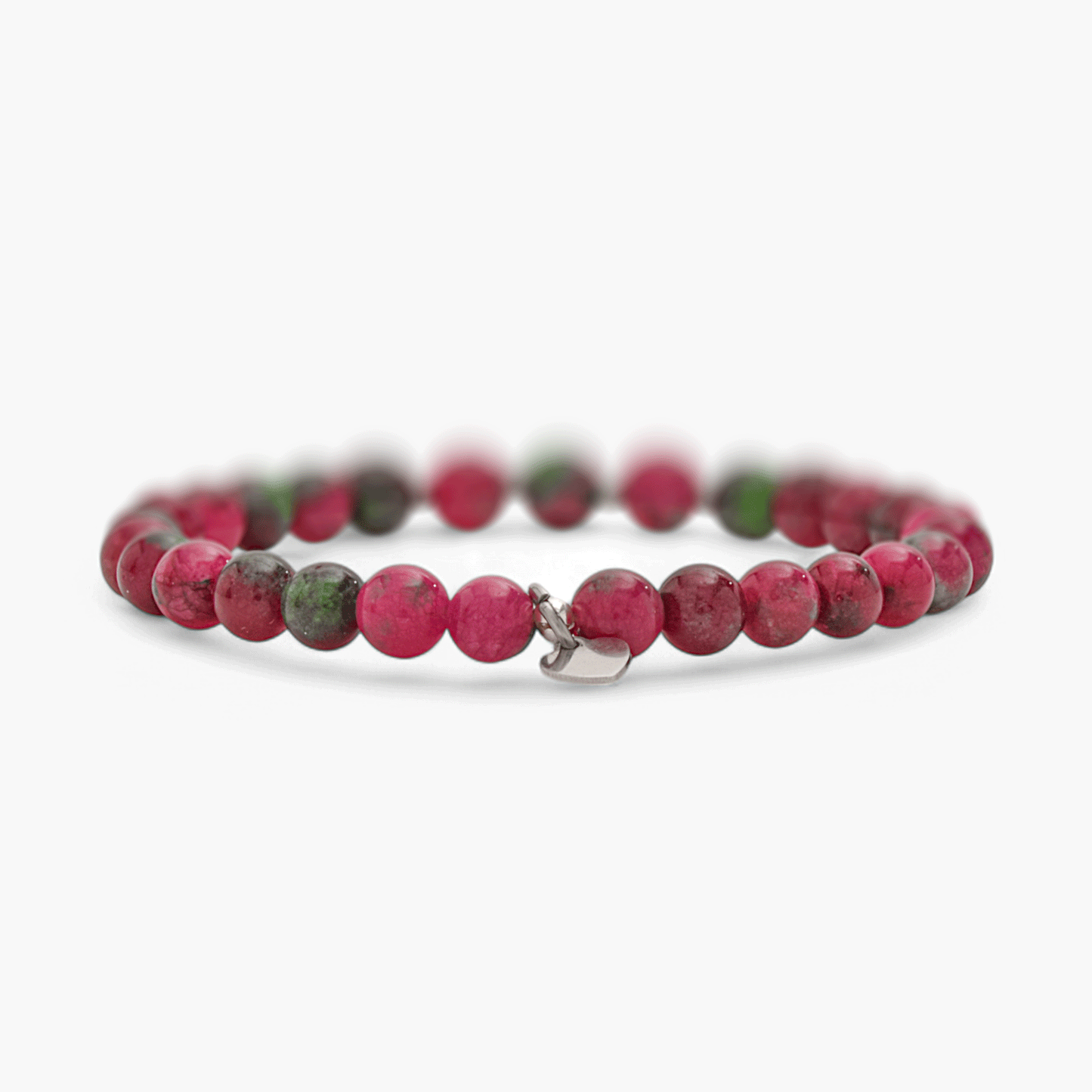 Bracciale Minimal in Giada Rubino con Charm Cuore
