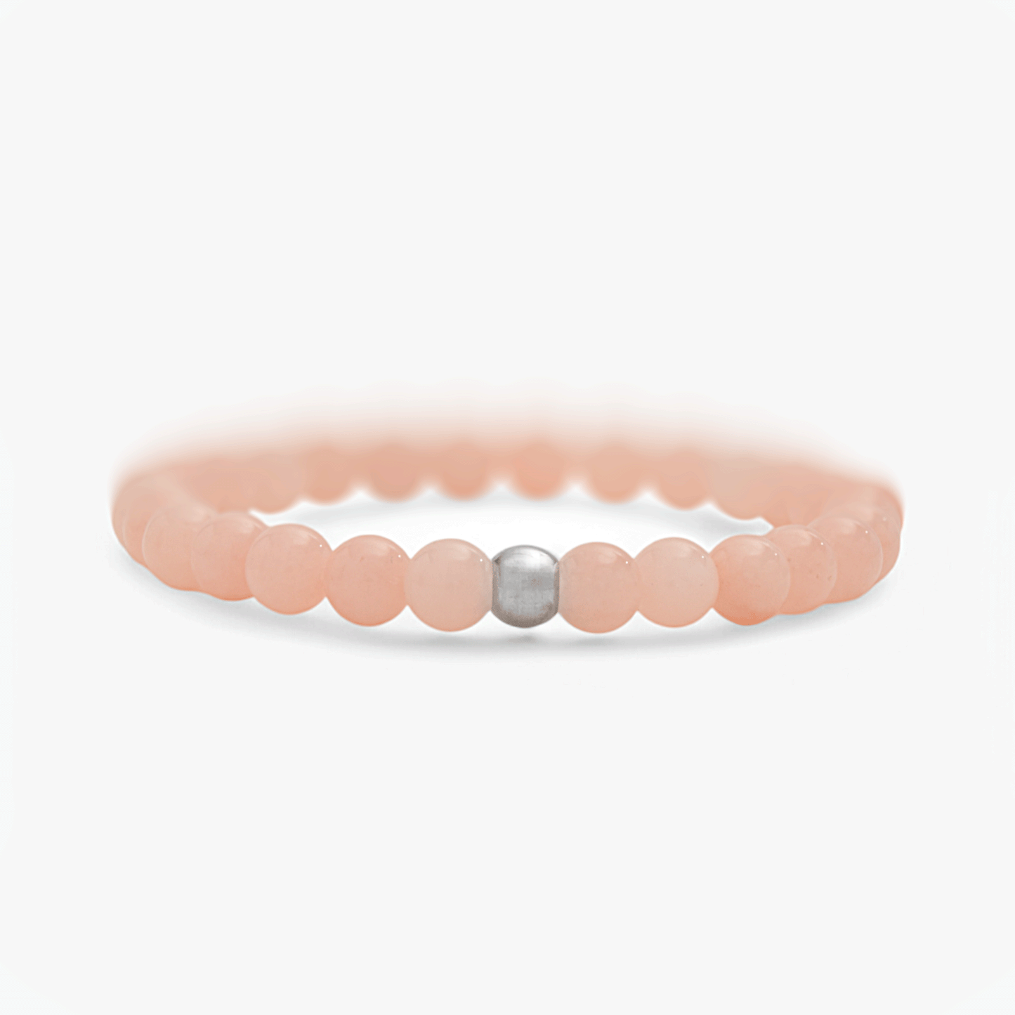 Bracciale Minimal elasticizzato in Giada Rosa Salmone