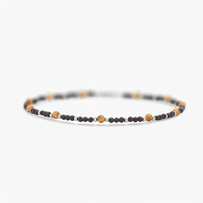 Collana in Pietra Lavica e Occhio di Falco