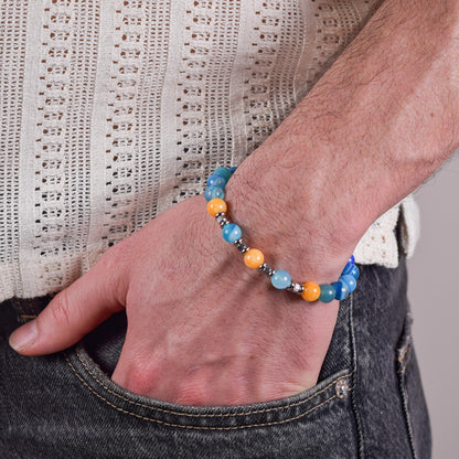 Bracciale in Agata Gialla e Blu